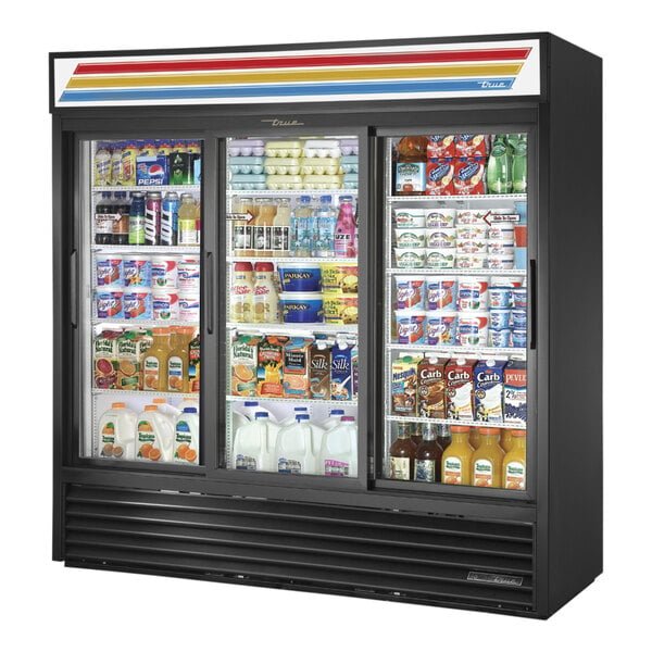 True GDM-72-HC~TSL01 78 1/8" Three Section Glass Door Merchandiser